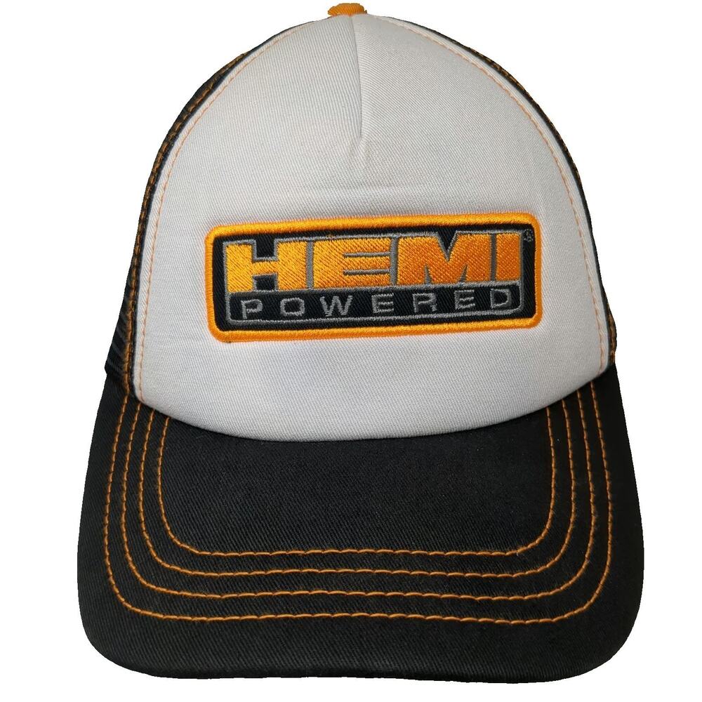 H3 Headwear Hemi Powered Mopar Trucker Hat Black One Size Mesh Back Stitching